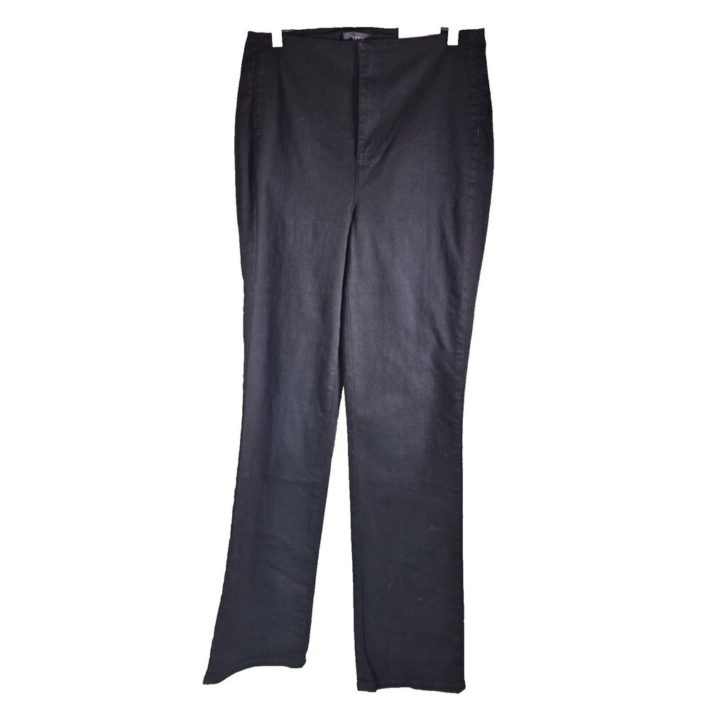 NWT NYDJ Marilyn Straight Leg Black Denim Dress Pants Size 10 Tall Long Inseam